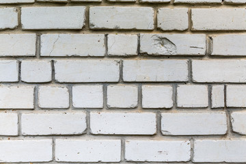 Wall of white brick. Brickwork. Textured background