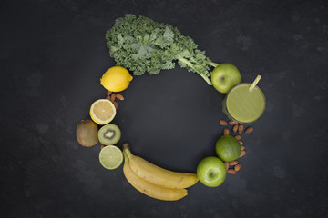 Healthy Living Green Smoothie with Fruit and Vegetables