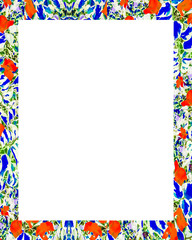 White Frame with Decorated Borders