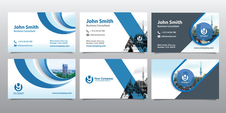 City Background Business Card Design Template Set. Can be adapt to Brochure, Annual Report, Magazine,Poster, Corporate Presentation, Portfolio, Flyer, Website