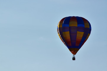 Walking balloon and the panorama of the mountains.