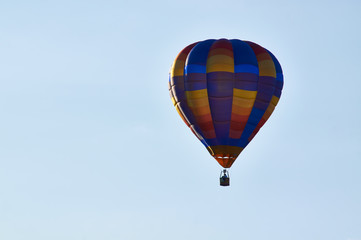 Walking balloon and the panorama of the mountains.