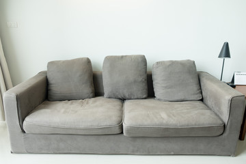 Fototapeta na wymiar Attractive gray sofa