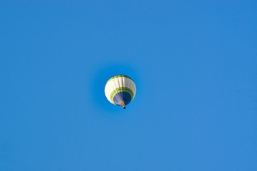 Walking balloon and the panorama of the mountains.