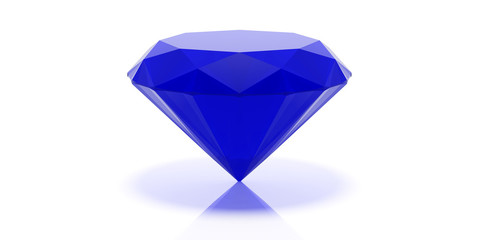 Sapphire stone isolated on white. 3d illustration