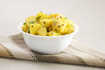 Fried Potato or Jeera Alu, a Traditional Indian Food Dish