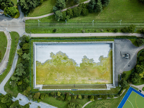 Aerial View Of Empty Pool