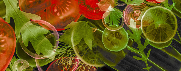 Fototapety  tło sztuki z pokrojonych warzyw