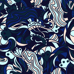 Seamless pattern, zentlange design. Bright, colorful background