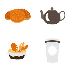 Set of bakery icons on a white background, Vector illustration
