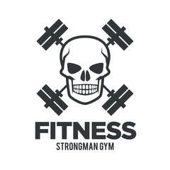 Cross Skull Fitness Sport Logo