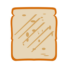 Isolated slice of bread on a white background, Vector illustration
