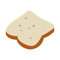 Isolated slice of bread on a white background, Vector illustration