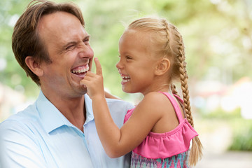Fototapeta premium Joyful father and kid