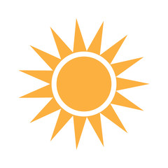 Isolated sun icon on a white background, Vector illustration