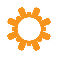 Isolated sun icon on a white background, Vector illustration