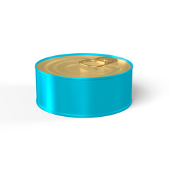 Tin Can 3D Rendering mock-up template in Blue and Gold