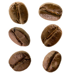 coffee beans macro on isolated