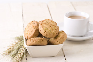 Coconut Biscuits with Fresh Coconut & Cup of Tea