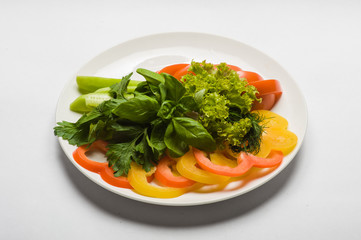 Tasty dishes of eastern european cuisine isolated
