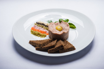 Tasty dishes of eastern european cuisine isolated