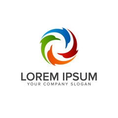 dolphin logo design concept template © Saiful