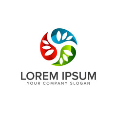 leaf media logo design concept template