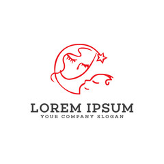 mother and baby logo. baby care logo design concept template