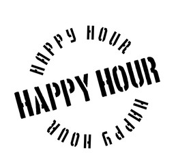 Happy Hour rubber stamp. Grunge design with dust scratches. Effects can be easily removed for a clean, crisp look. Color is easily changed.