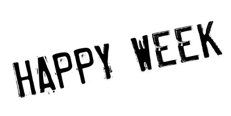 Happy Week rubber stamp. Grunge design with dust scratches. Effects can be easily removed for a clean, crisp look. Color is easily changed.