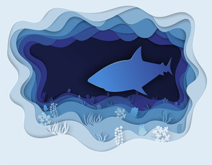  illustration of a formidable shark on the hunt
