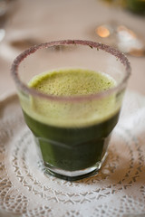 Glass of fruit and vegetable smoothie