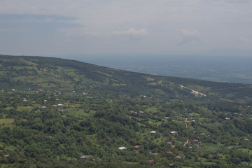 Obraz premium View sees the village from high angle in Georgia