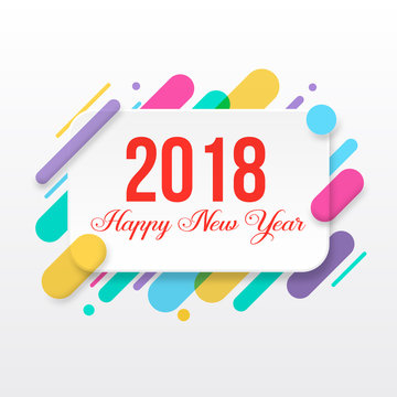 2018 Happy New Year greeting card