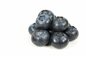 fresh blueberries isolated on white background
