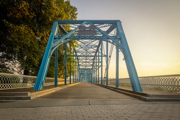 Walnut Street walking Bridge Chattanooga, TN.  Built in 1890 this is now exclusively for pedestrian...