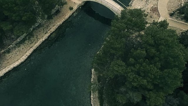 Bridge on island Mljet aerial