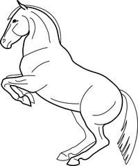 Sketch of a horse making the pesade.