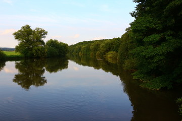 Abendstimmung an der Ruhr in der Nähe von Schwerte
