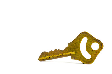 Old House Key on white background, Vintage Key