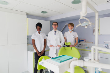 A team of dentists in the clinic