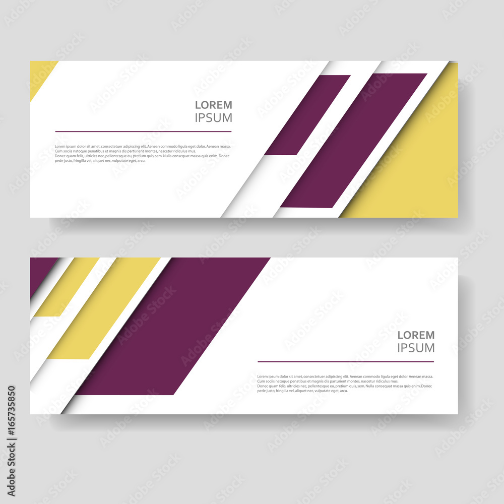 Poster Two abstract vector banner design with modern color line style