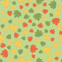 Fototapeta na wymiar Seamless pattern of maple leaves