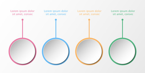 3D infographic template four options, Business circle diagram