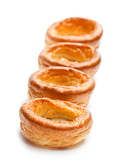Yorkshire  puddings isolated on white background