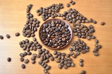 Coffee beans on the table