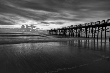 Fototapeta na wymiar Fine art B&W of Florida coast at dawn.