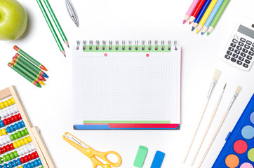 Back to school supplies composition