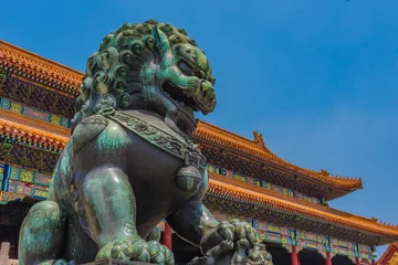 Zelfklevend Fotobehang Löwenwächter Verbotene Stadt Peking © driendl