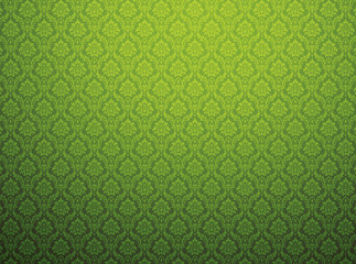 Green damask pattern background